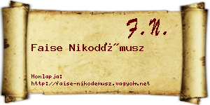 Faise Nikodémusz névjegykártya